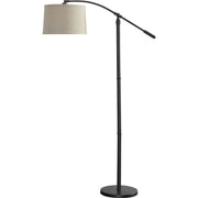 Casa Bella Living Oatmeal Shade With Rubbed Bronze Base Adjustable Modern Arc Floor Lamo