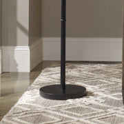 Casa Bella Living Oatmeal Shade With Rubbed Bronze Base Adjustable Modern Arc Floor Lamo