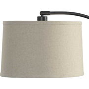 Casa Bella Living Oatmeal Shade With Rubbed Bronze Base Adjustable Modern Arc Floor Lamo