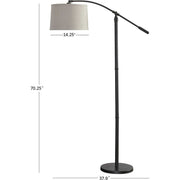Casa Bella Living Oatmeal Shade With Rubbed Bronze Base Adjustable Modern Arc Floor Lamo