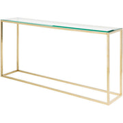 Surya Wyman Modern Glass Top With Gold Base Console Table WMN-001